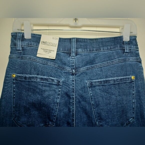 INC International Concepts Blue Flare Wide Leg Jeans - Picture 5 of 11